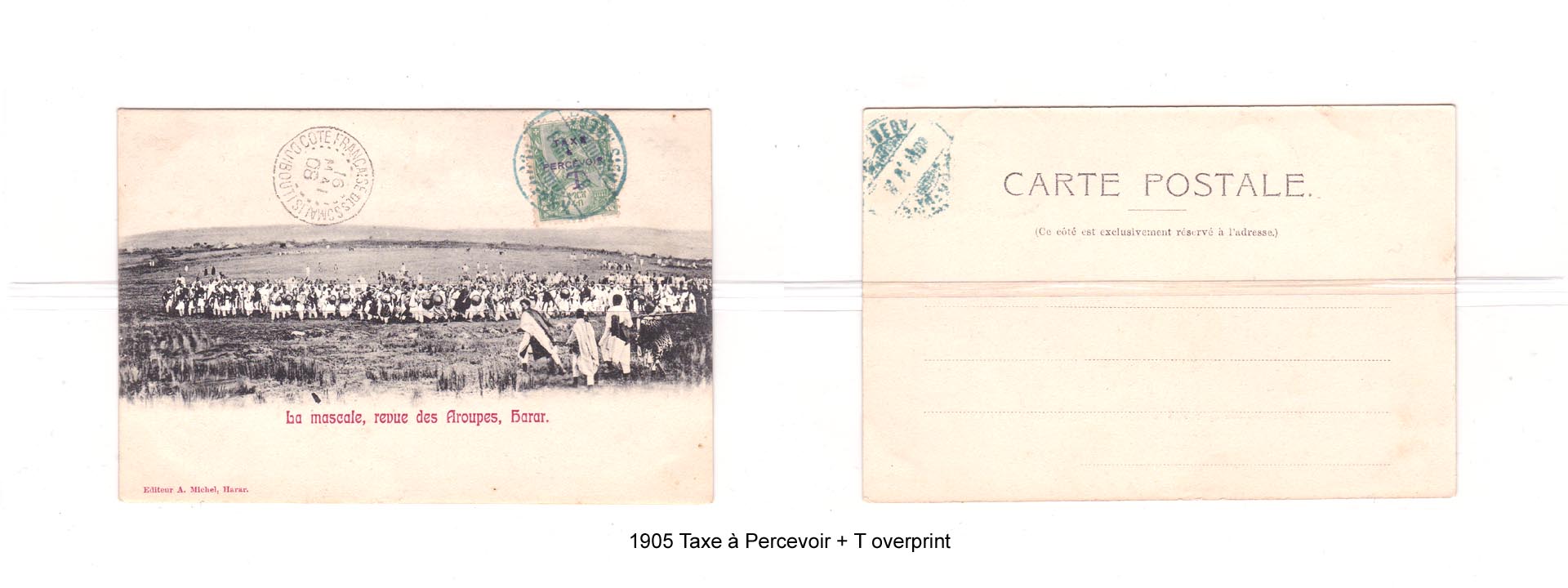 1905 Taxe à Percevoir + T overprint