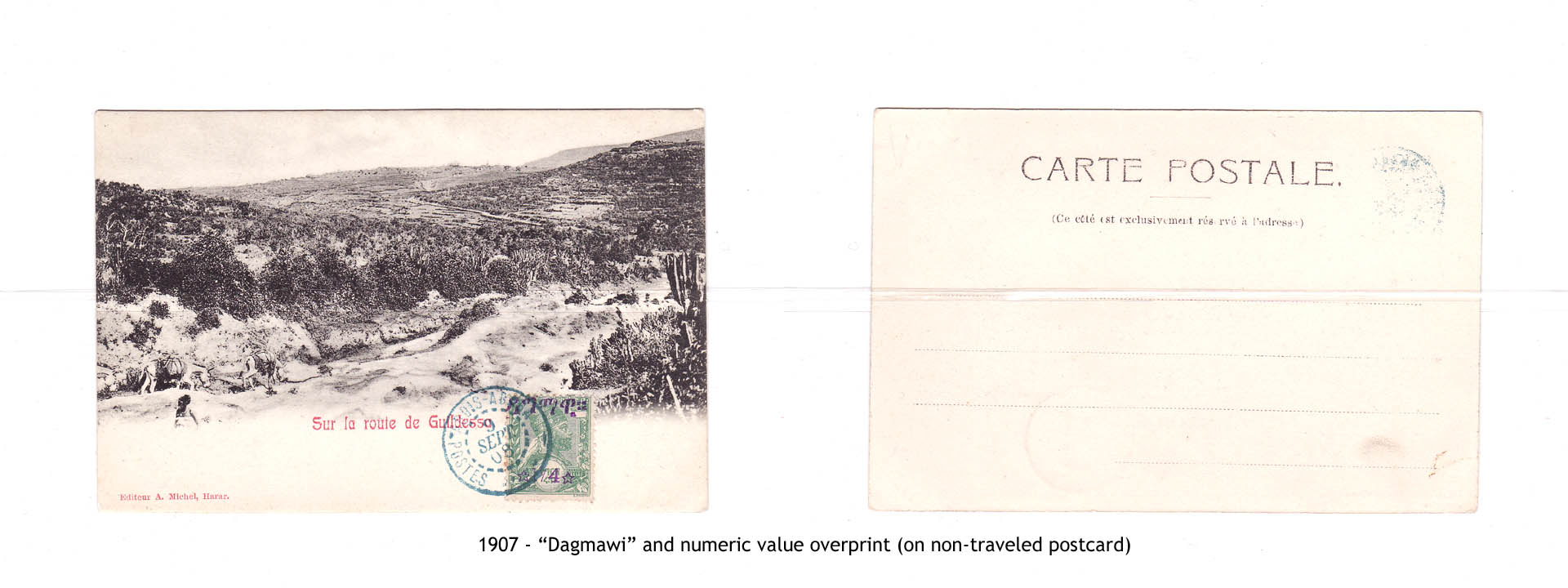1907 - “Dagmawi” + numeric value overprint