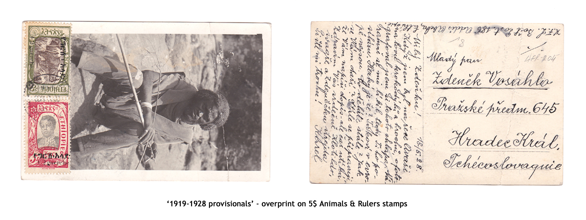 1919-1928 provisionals’ – overprint on 5$ Animals & Rulers stamps