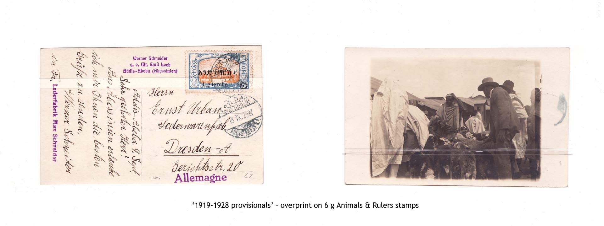 1919-1928 provisionals’ – overprint on 6 g Animals & Rulers stamps