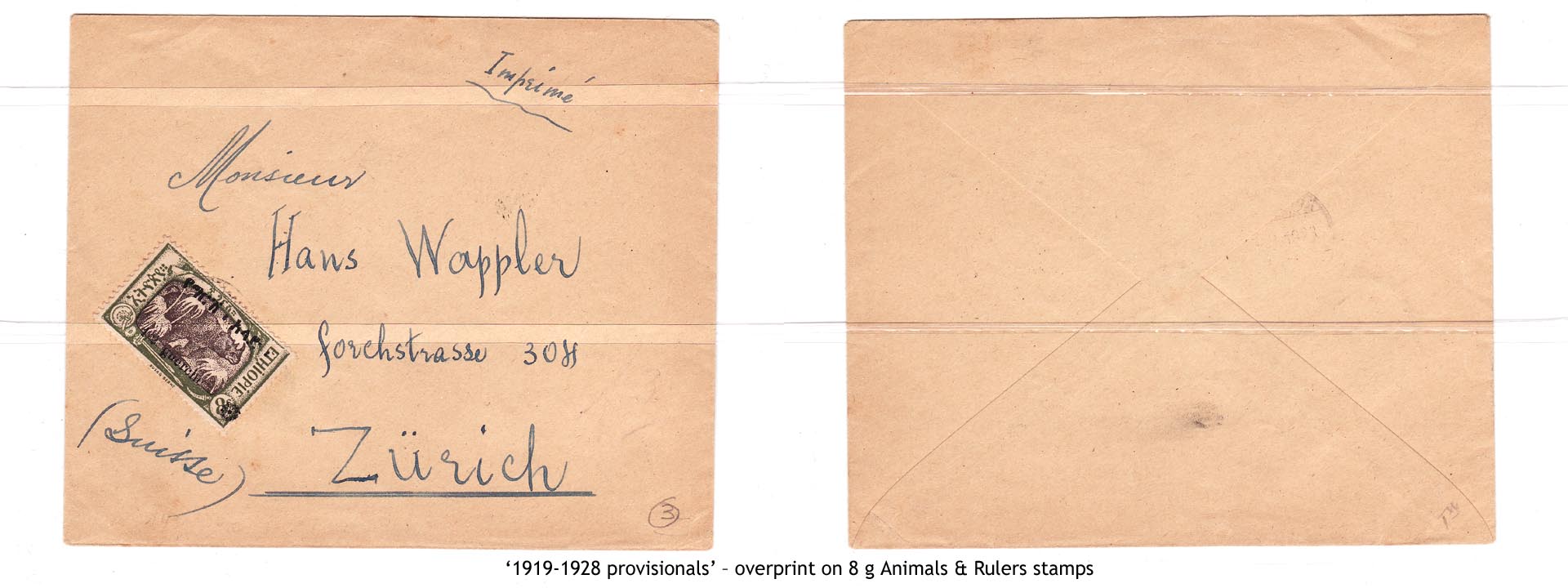 1919-1928 provisionals’ – overprint on 8 g Animals & Rulers stamps