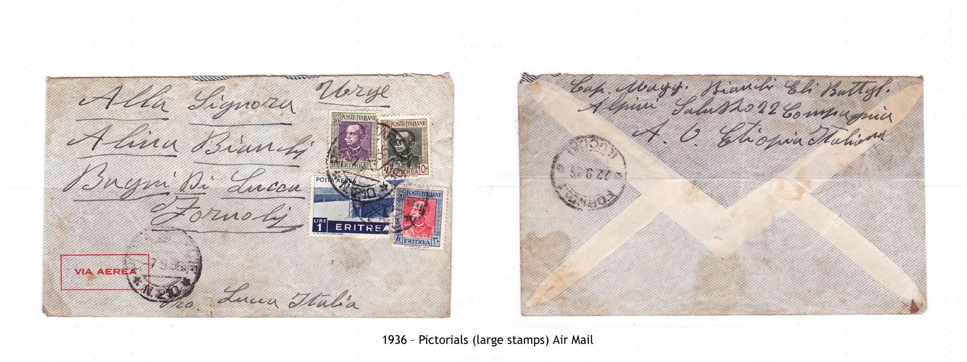 1936 – Eritrea Pictorials (large stamps) Air Mail