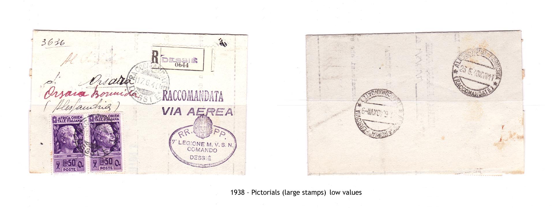 1938 – AOI Pictorials (large stamps) low values