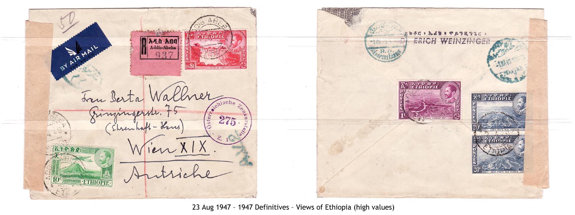19470823 – 1947 Definitives – Views of Ethiopia (high values)