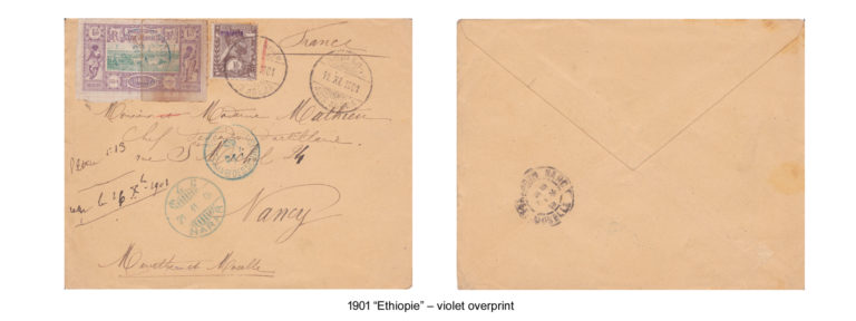 1901 - 'Ethiopie' violet overprint